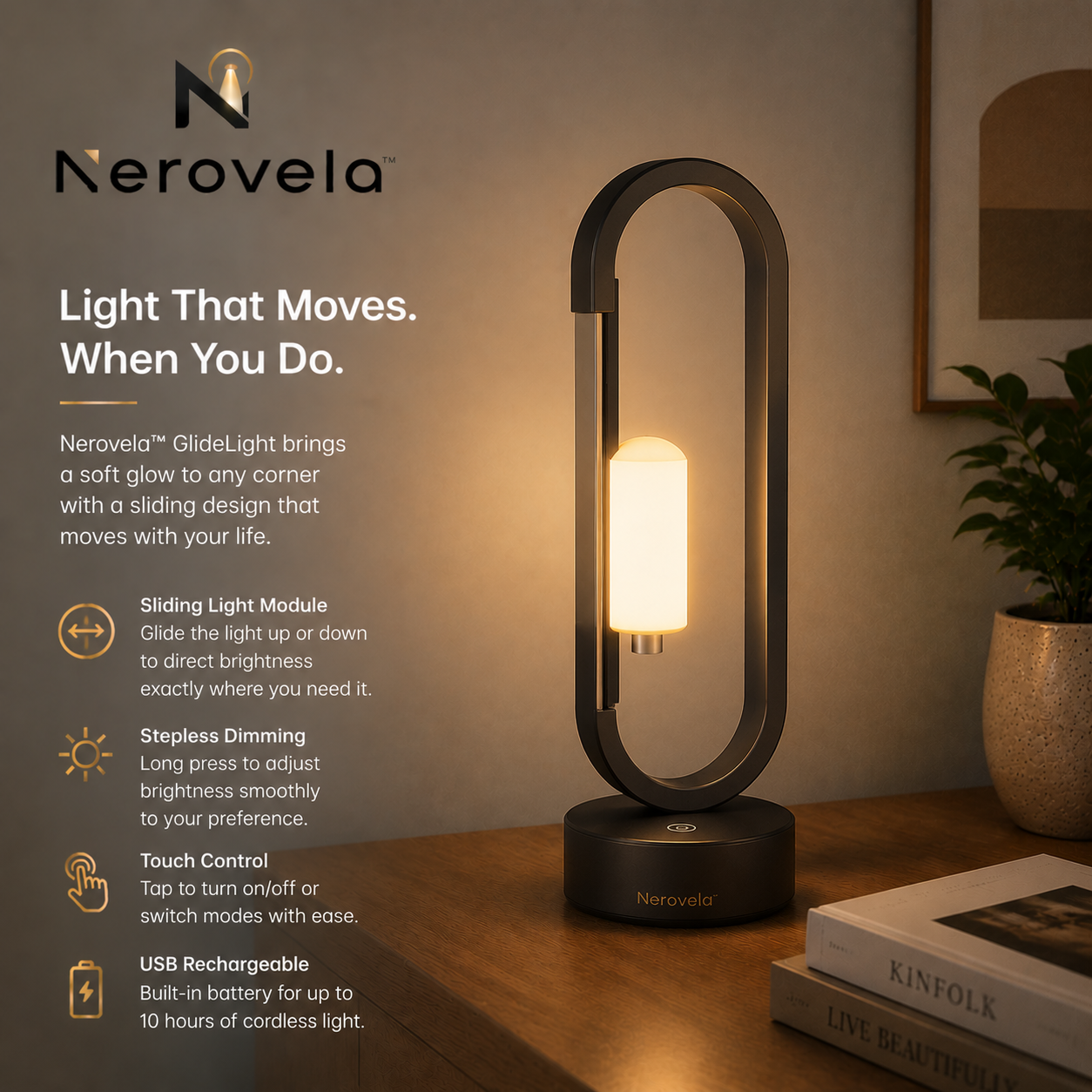 Nerovela™ GlideLoop RailMotion Desk Lamp