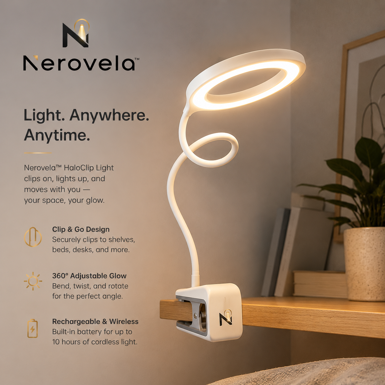 Nerovela™ HaloClip EdgeMount Ambient Lamp