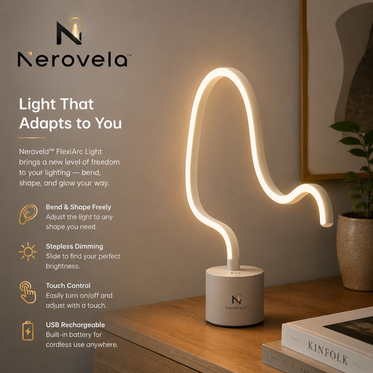 Nerovela™ AuraFlex Motion Arc Lamp