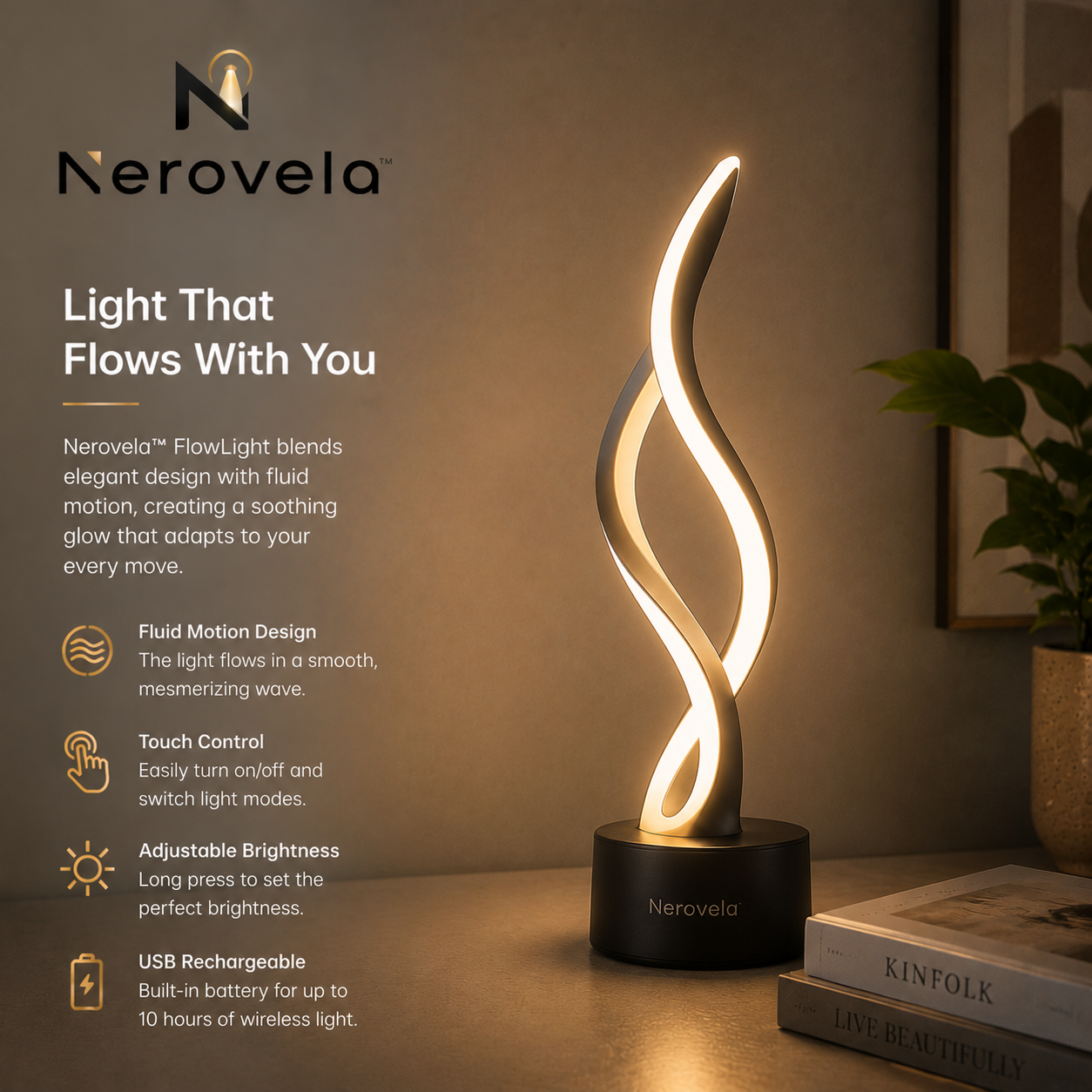 Nerovela™ SpiralGlow ClipArc Ambient Lamp